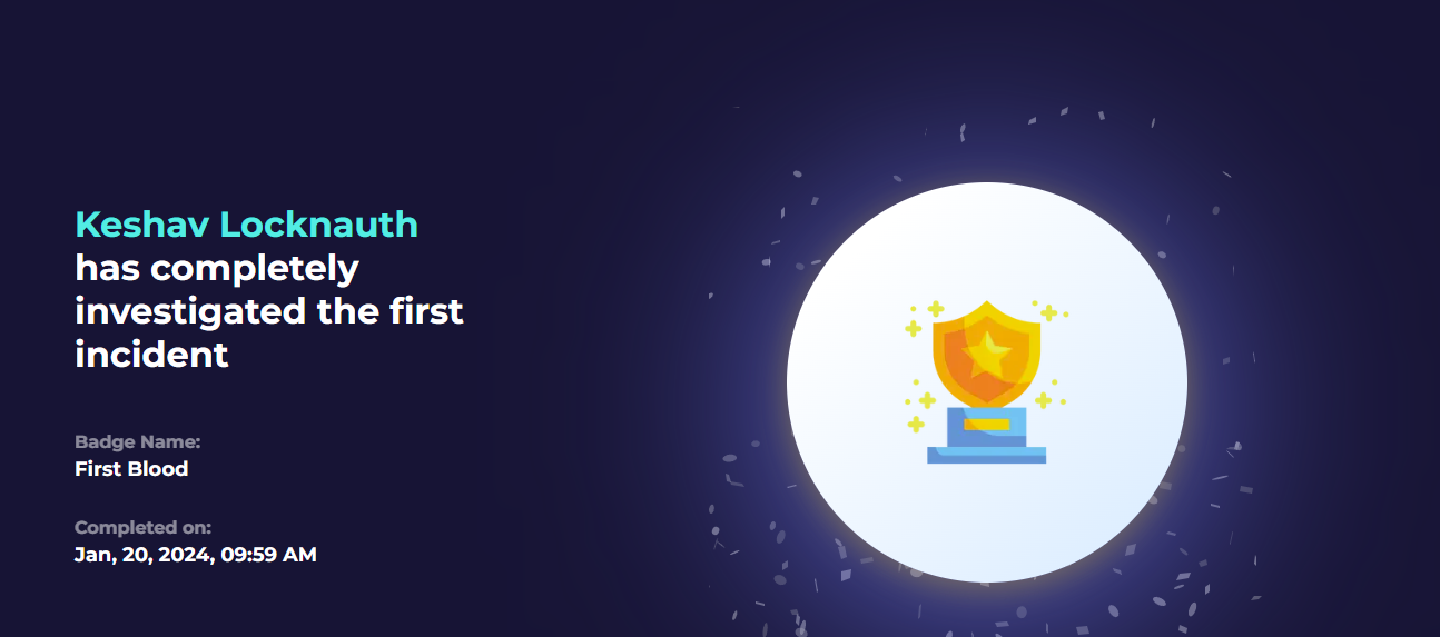 LetsDefend First Blood badge